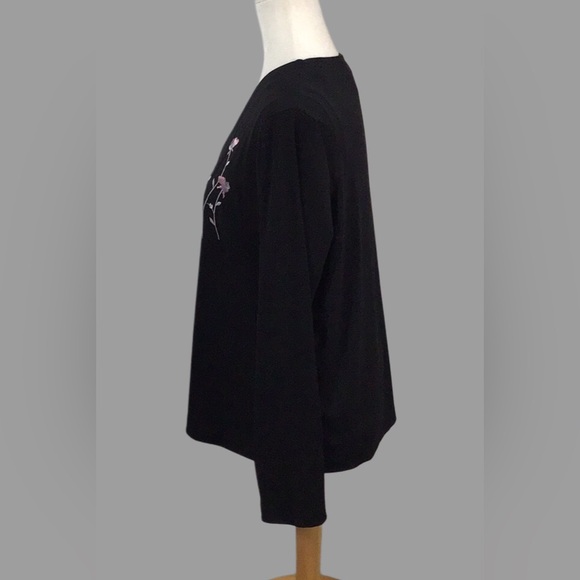 TAILOR B MOSS Black Embroidered Jacket and Shell w/Embroidered Flowers, Size L - Picture 4 of 11